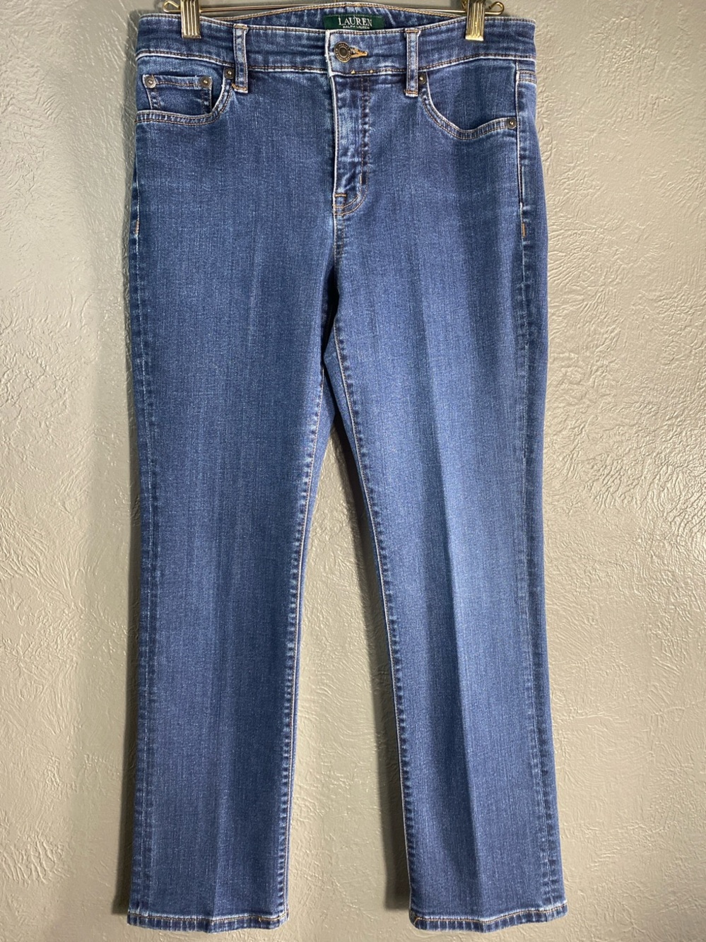 Lauren Ralph Lauren Jeans Womens 4P Blue Straight Leg Petite Denim Pants